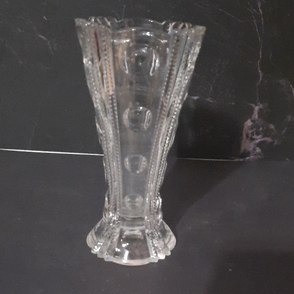 Vintage Early American Pressed Glass Vase
